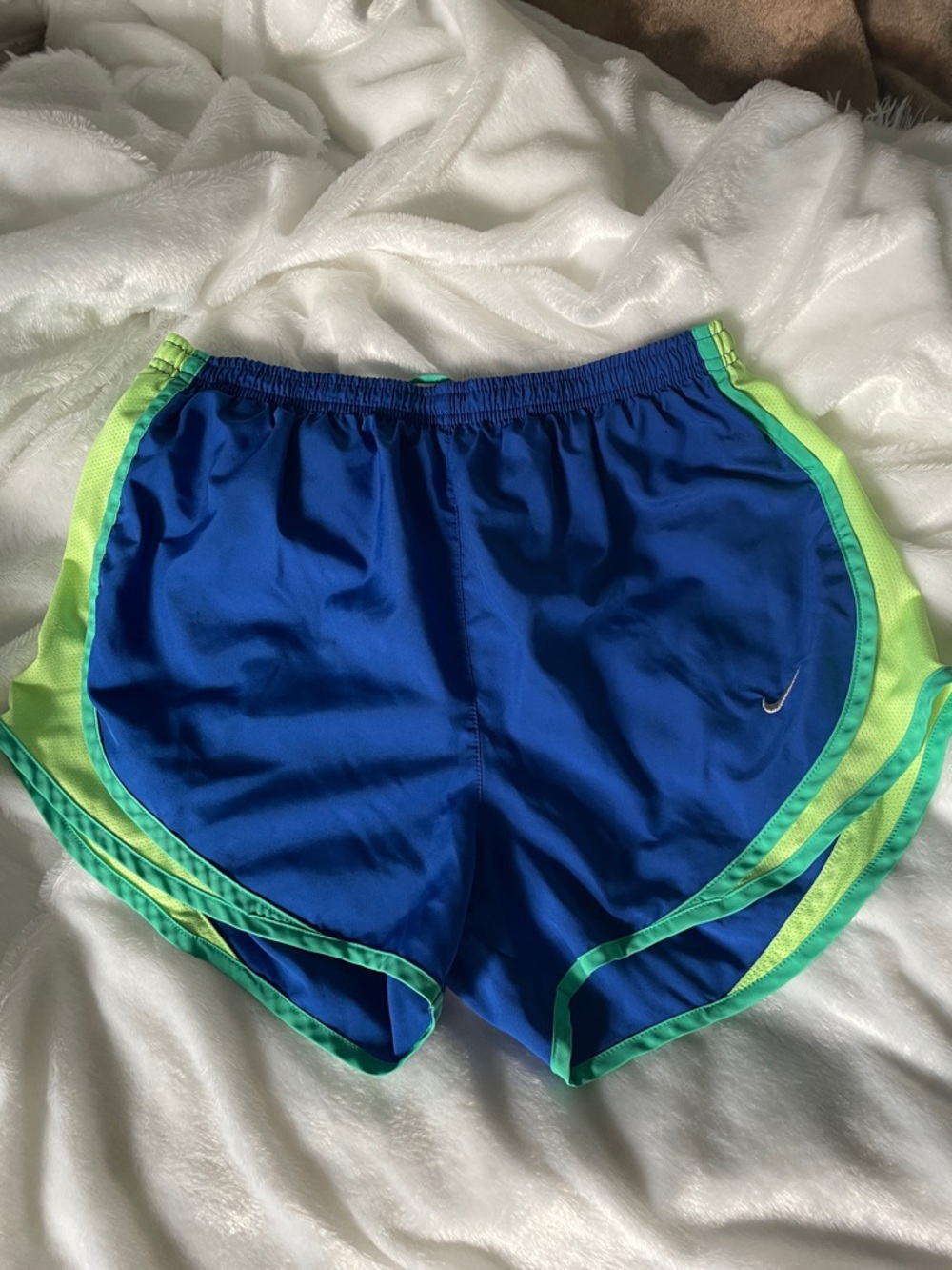 Nike Women’s Blue and Lime Athletic Shorts